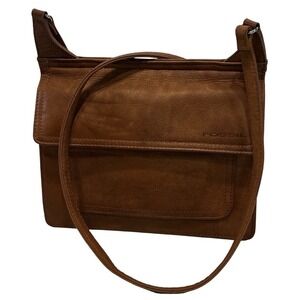 Vtg Fossil Leather Brown Purse Saddle Crossbody Bag Y2K Boho